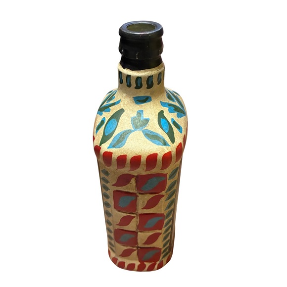 Don Romulo Mezcal Painted Tequila Glass 750ml Bottle Boho Folk Art Mexican - Picture 3 of 7
